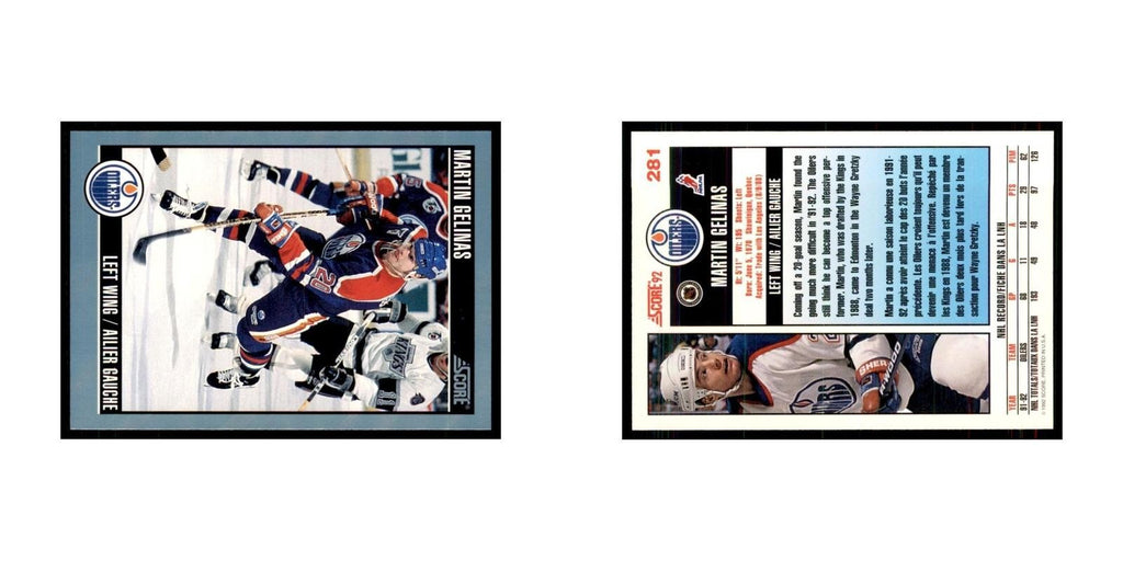 1992 Score Canadian Martin Gelinas Edmonton Oilers #281