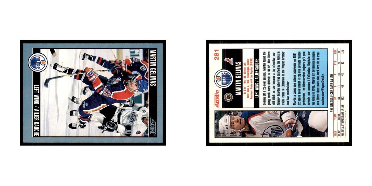 1992 Score Canadian Martin Gelinas Edmonton Oilers #281
