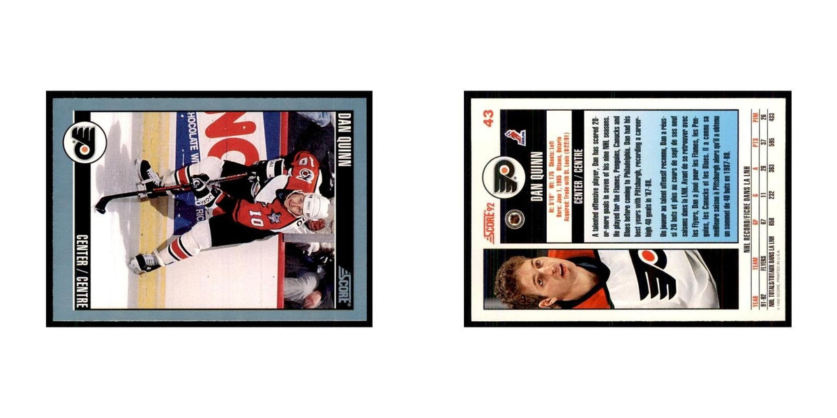 1992 Score Canadian Dan Quinn Philadelphia Flyers #43