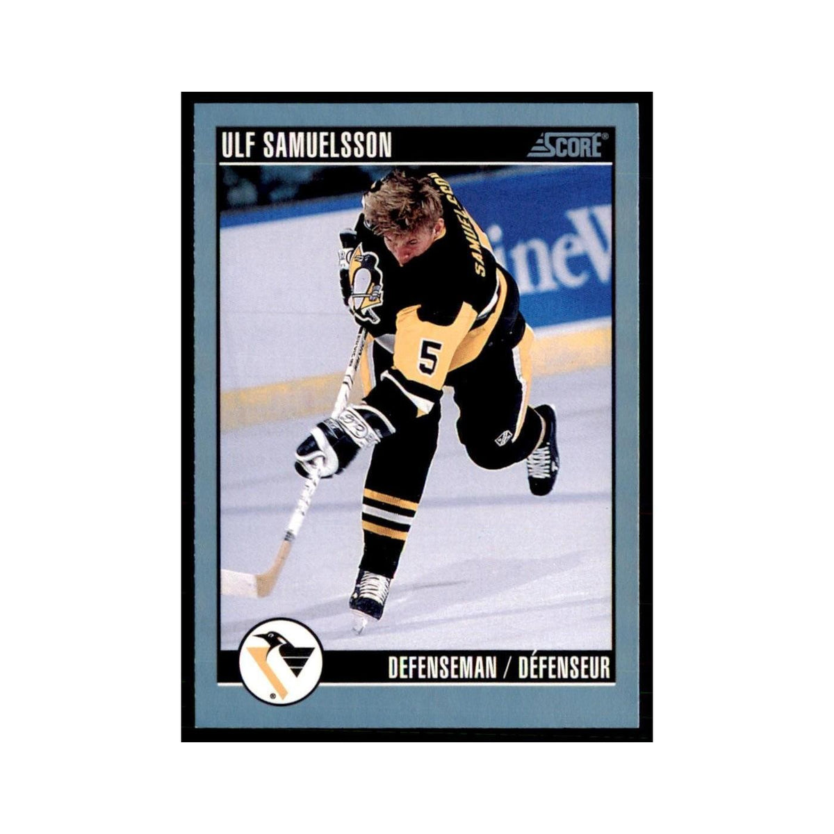 1992 Score Canadian Ulf Samuelsson Pittsburgh Penguins #90