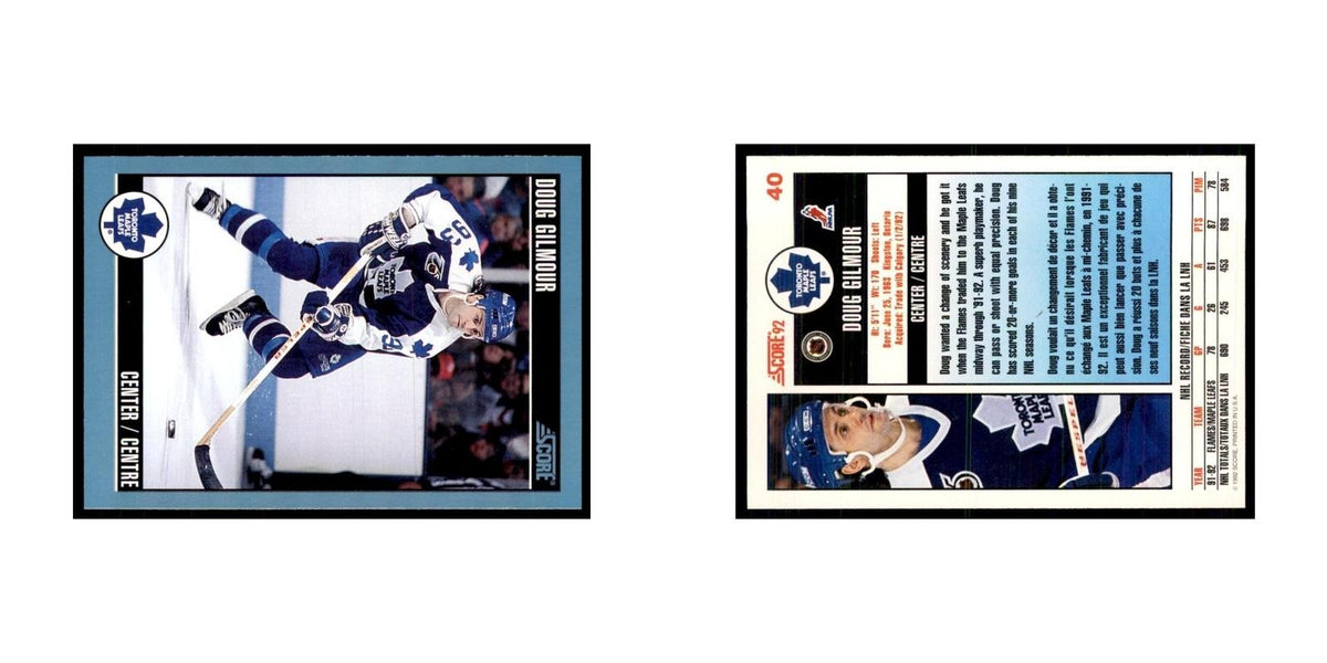 1992 Score Canadian Doug Gilmour Toronto Maple Leafs #40