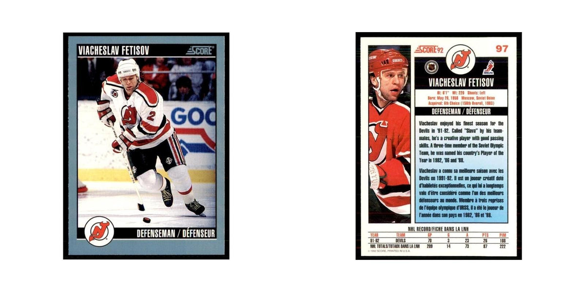 1992 Score Canadian Viacheslav Fetisov New Jersey Devils #97