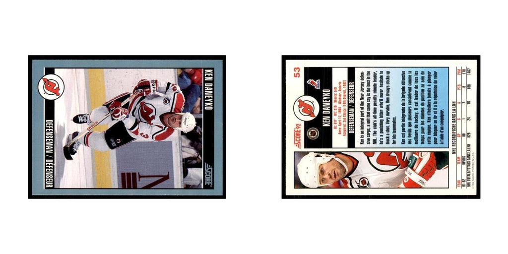 1992 Score Canadian Ken Daneyko New Jersey Devils #53