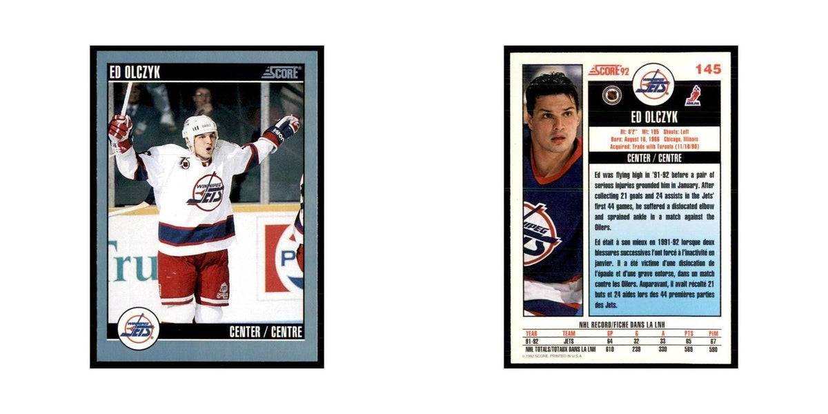 1992 Score Canadian Ed Olczyk Winnipeg Jets #145