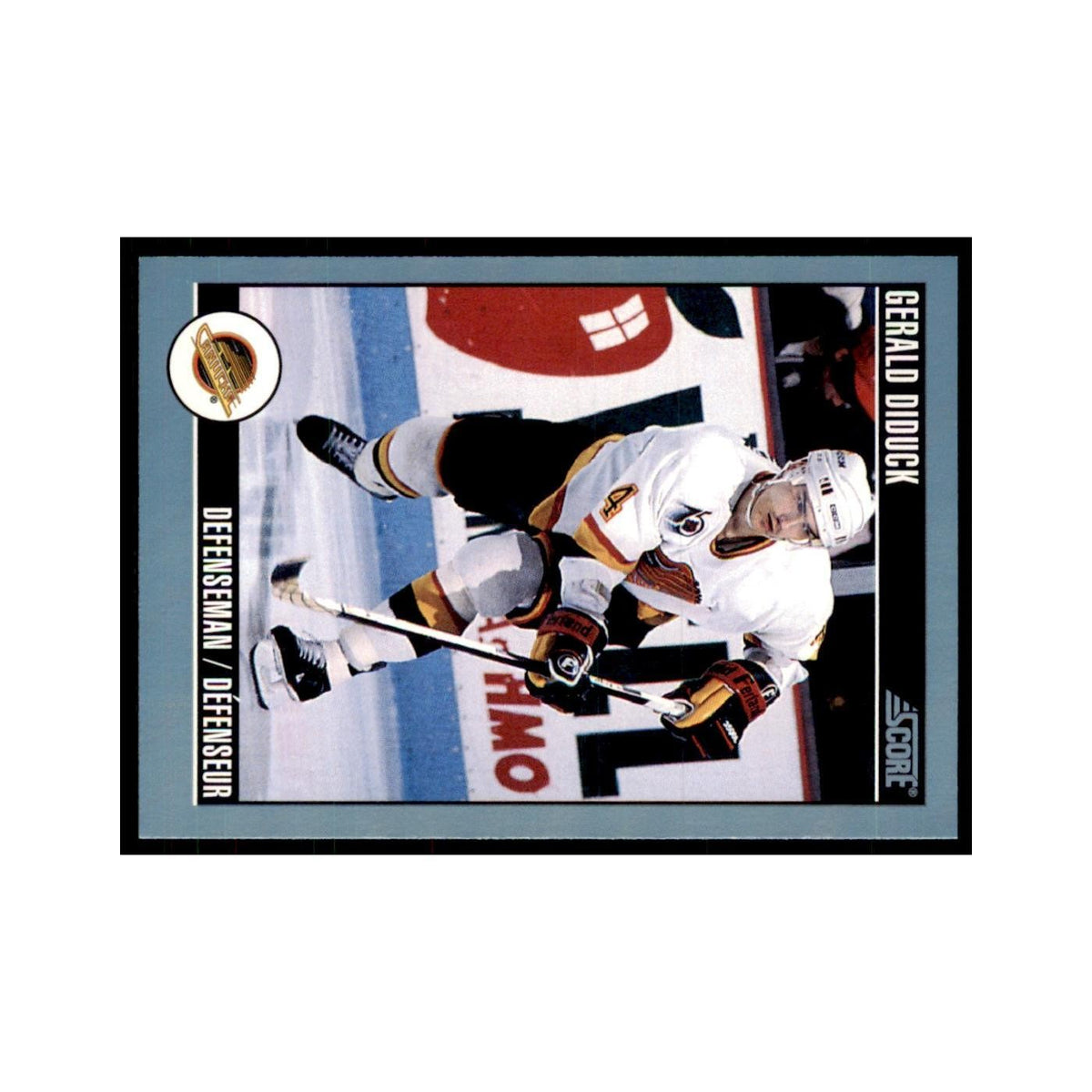 1992 Score Canadian Gerald Diduck Vancouver Canucks #34