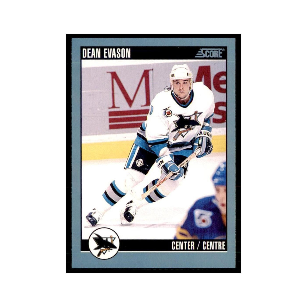1992 Score Canadian Dean Evason San Jose Sharks #103