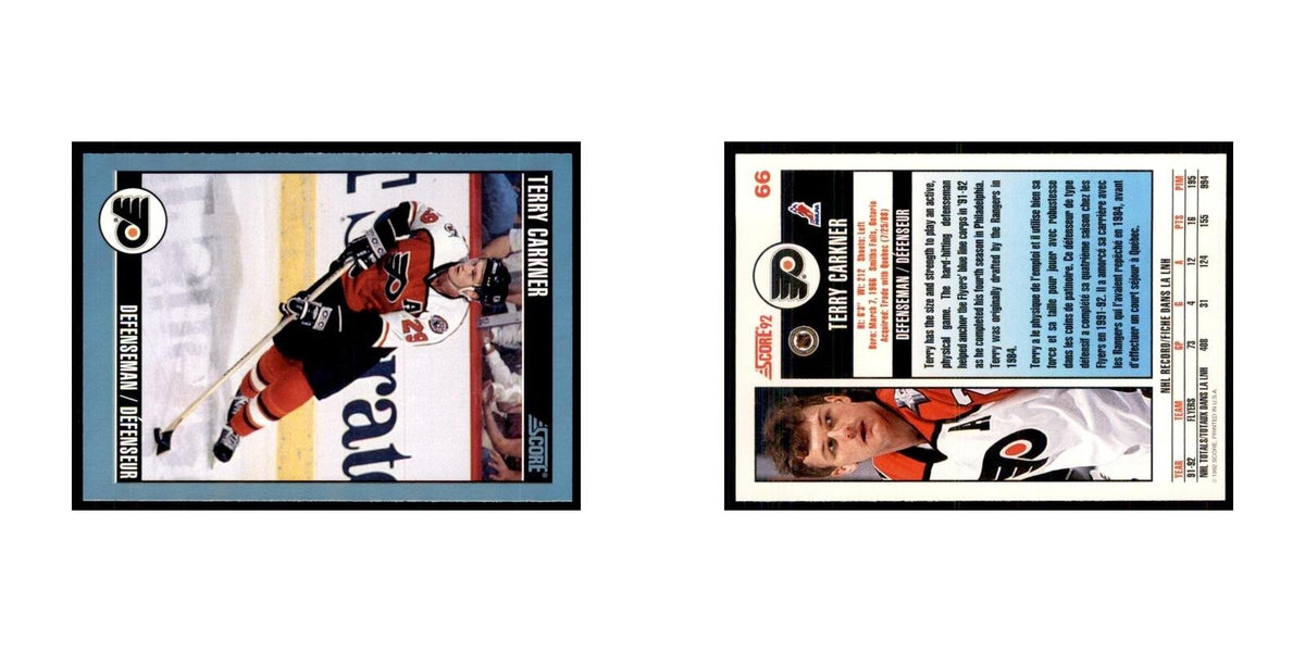 1992 Score Canadian Terry Carkner Philadelphia Flyers #66