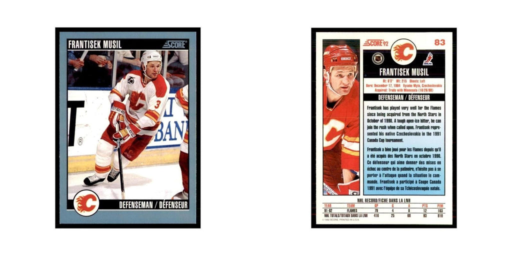 1992 Score Canadian Frank Musil Calgary Flames #83