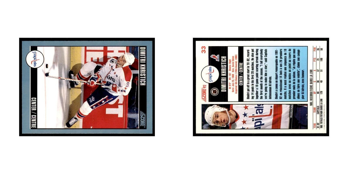 1992 Score Canadian Dmitri Khristich Washington Capitals #33