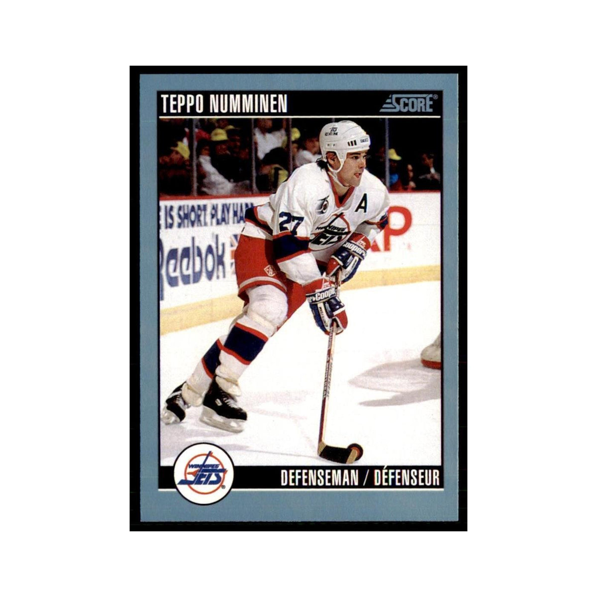 1992 Score Canadian Teppo Numminen Winnipeg Jets #102