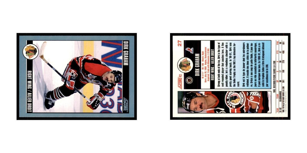 1992 Score Canadian Dirk Graham Chicago Blackhawks #27