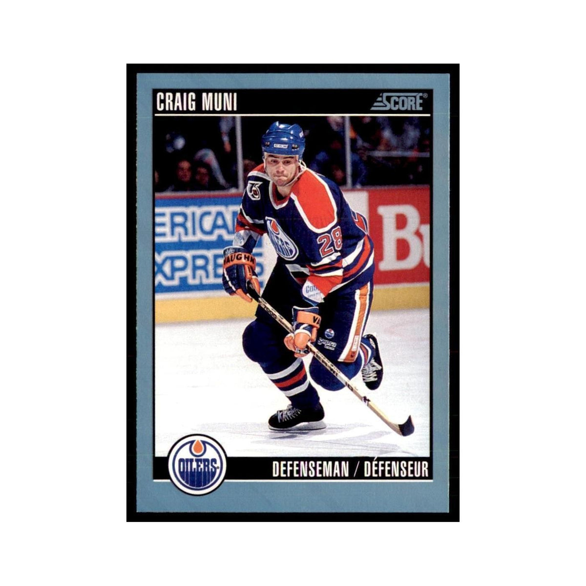 1992 Score Canadian Craig Muni Edmonton Oilers #81