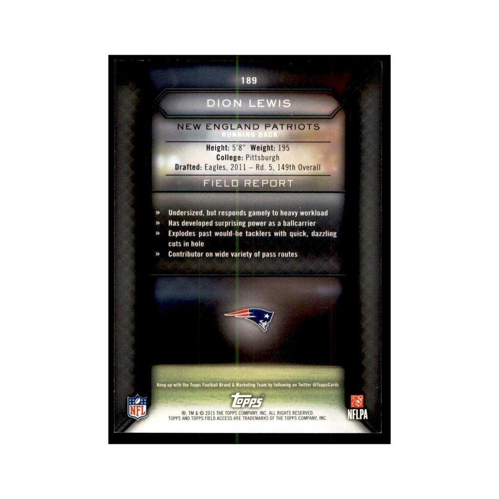 2015 Topps Field Access Dion Lewis Football Cards #189