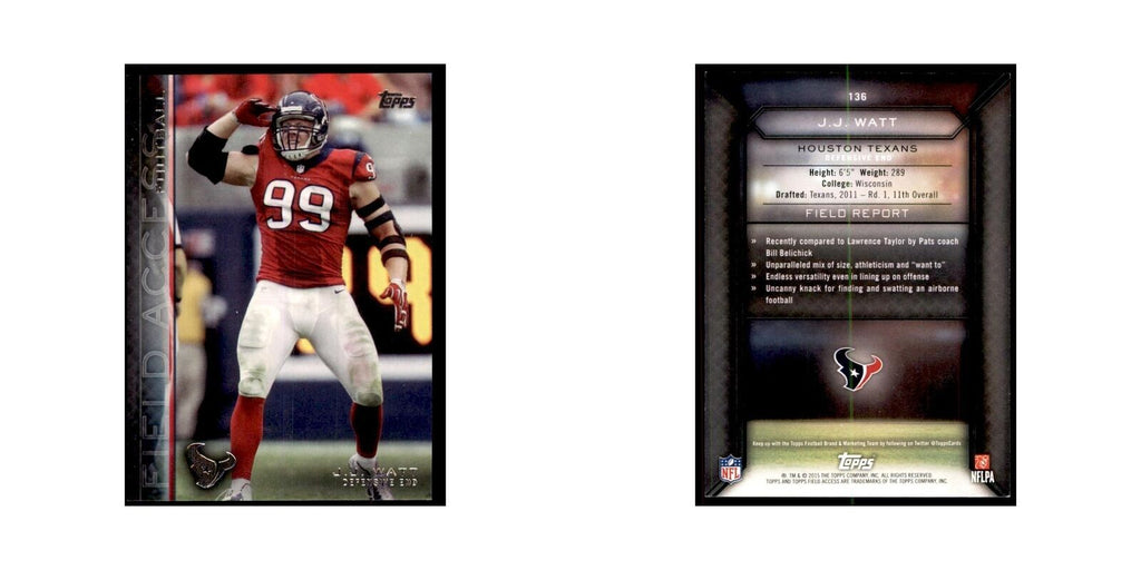 2015 Topps Field Access J.J. Watt Football Cards #136