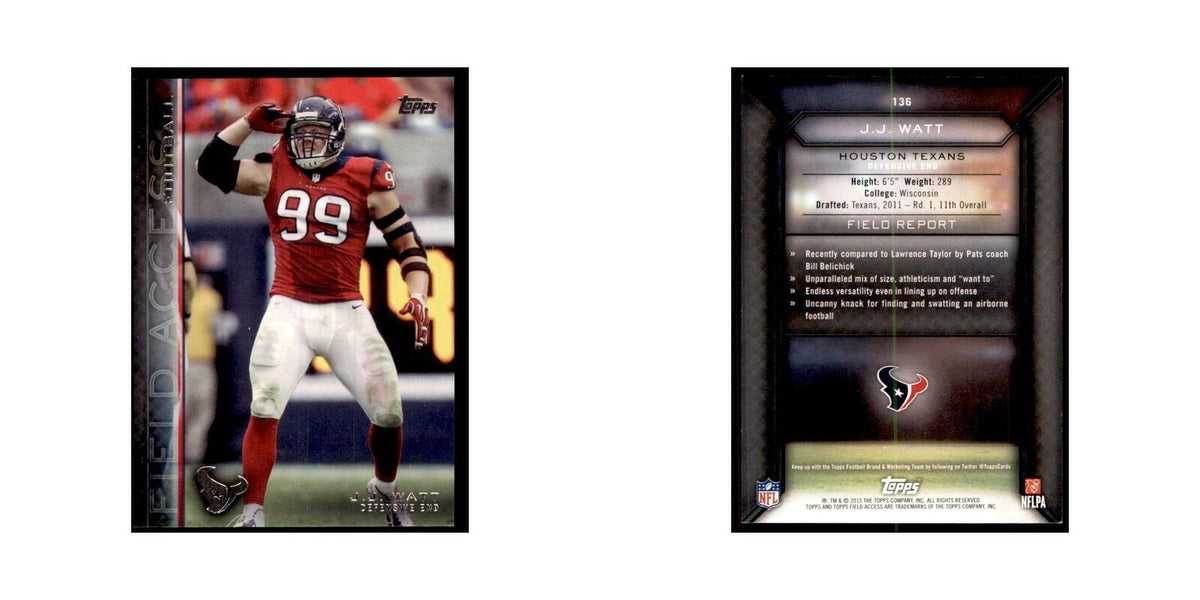 2015 Topps Field Access J.J. Watt Football Cards #136