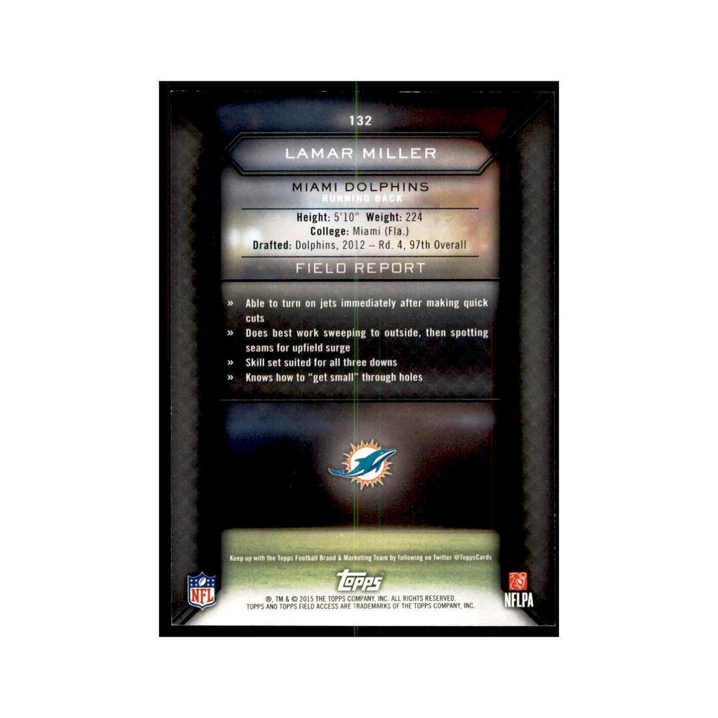 2015 Topps Field Access Lamar Miller Football Cards #132
