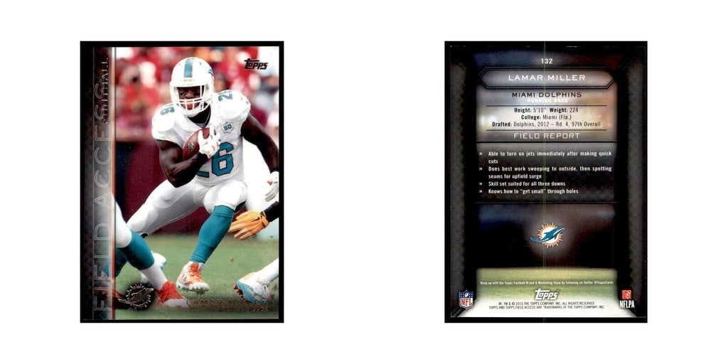 2015 Topps Field Access Lamar Miller Football Cards #132