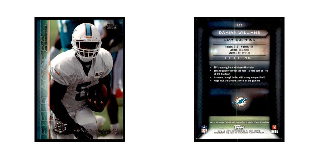 2015 Topps Field Access Damian Williams Football Cards #192