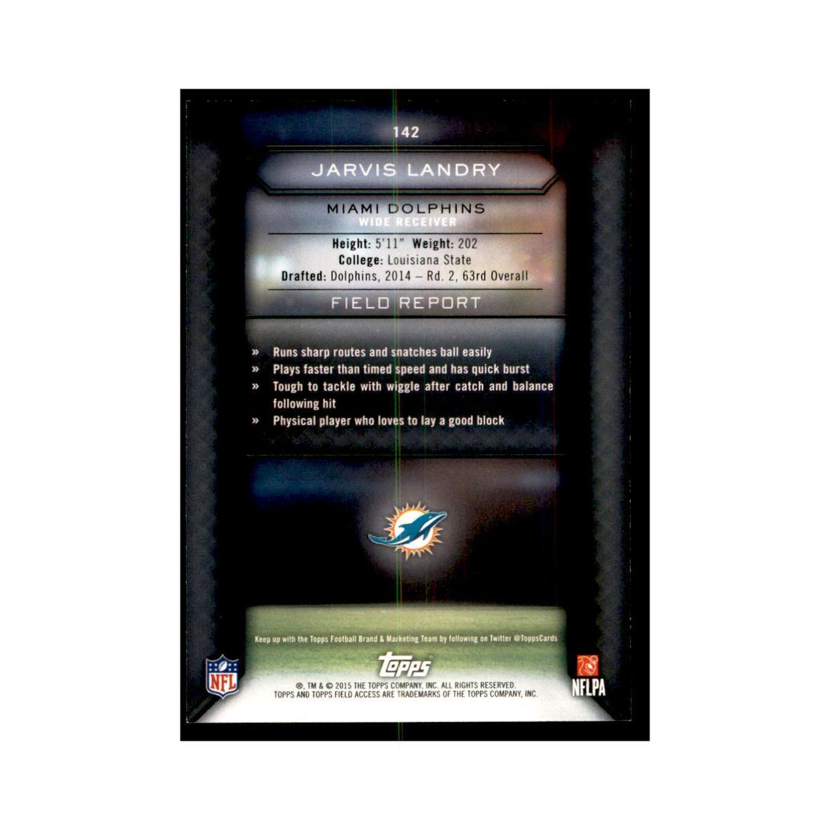 2015 Topps Field Access Jarvis Landry Football Cards #142