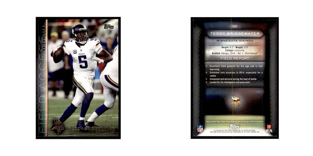 2015 Topps Field Access Teddy Bridgewater Football Cards #121