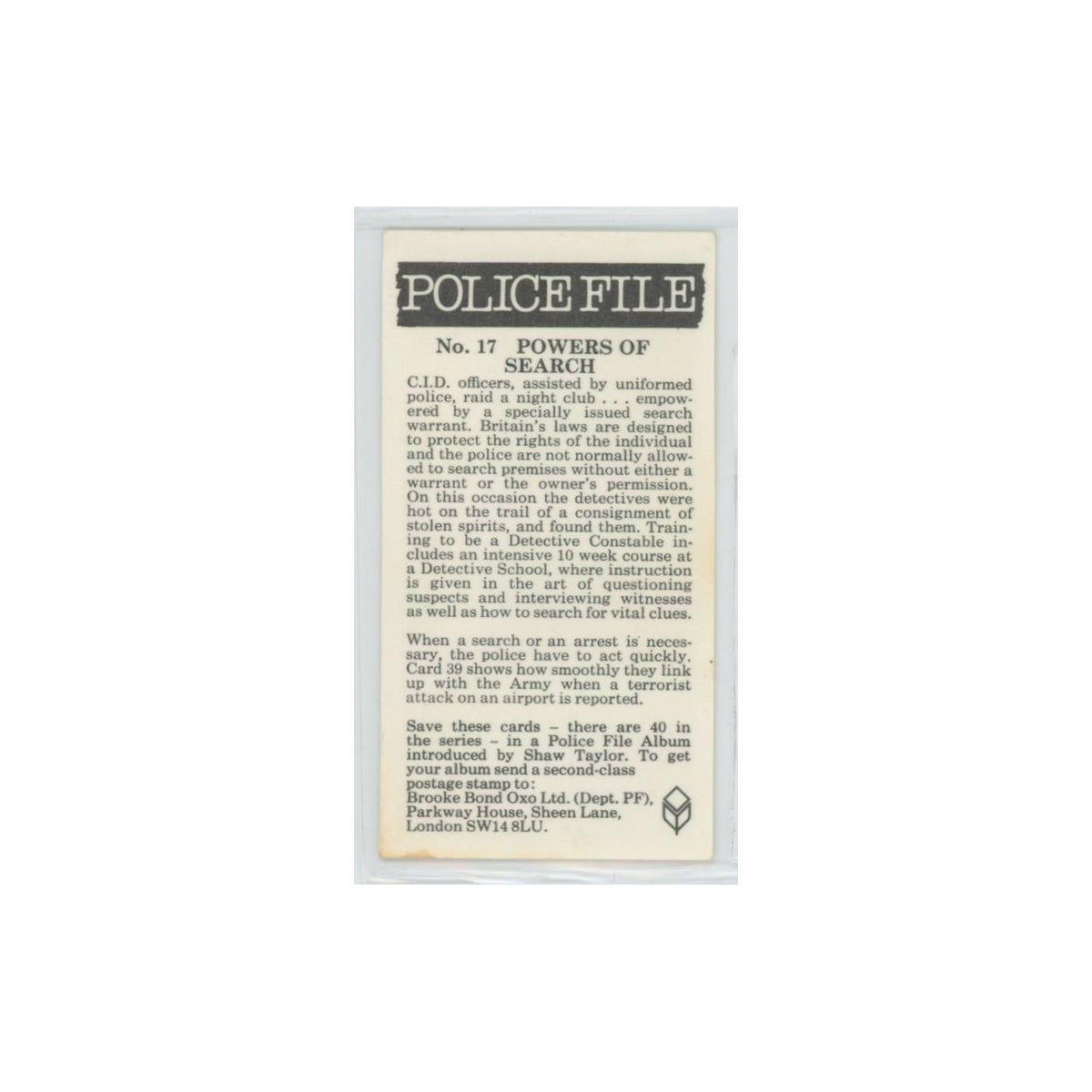 1977 Brooke Bond Police File Powers of Search #17