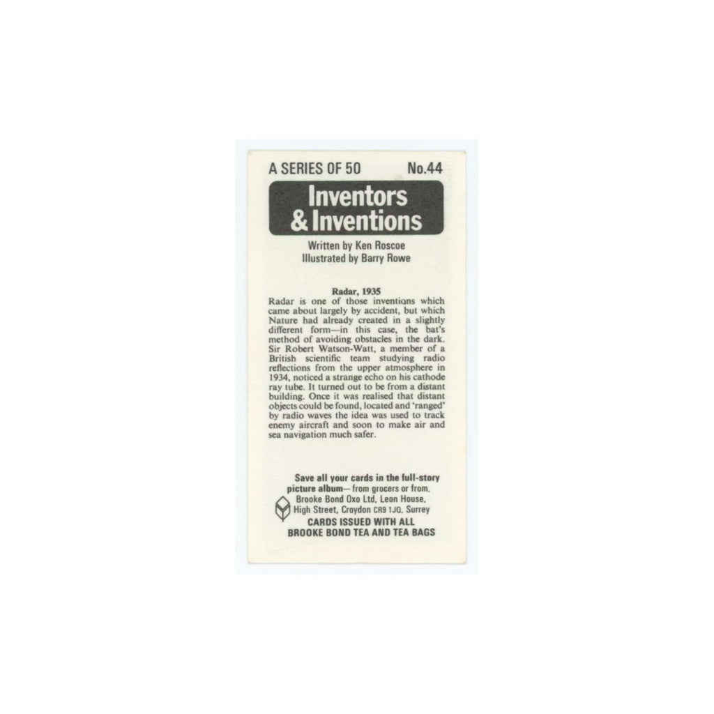 1975 Brooke Bond Inventors Inventions Radar #44