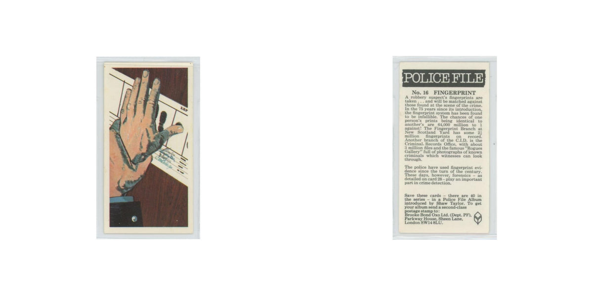 1977 Brooke Bond Police File Fingerprint #16