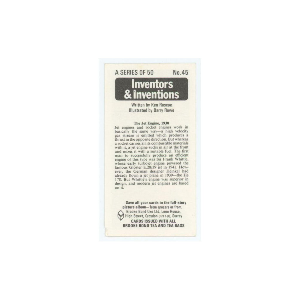 1975 Brooke Bond Inventors Inventions The Jet Engine #45