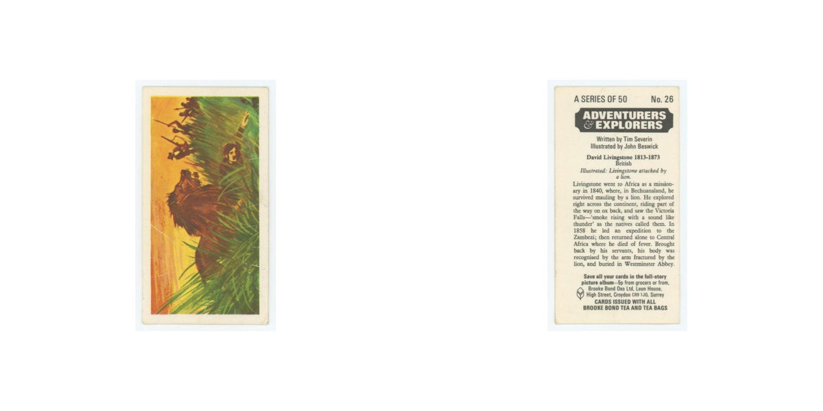 1973 Brooke Bond Adventurers Explorers David Livingstone #26