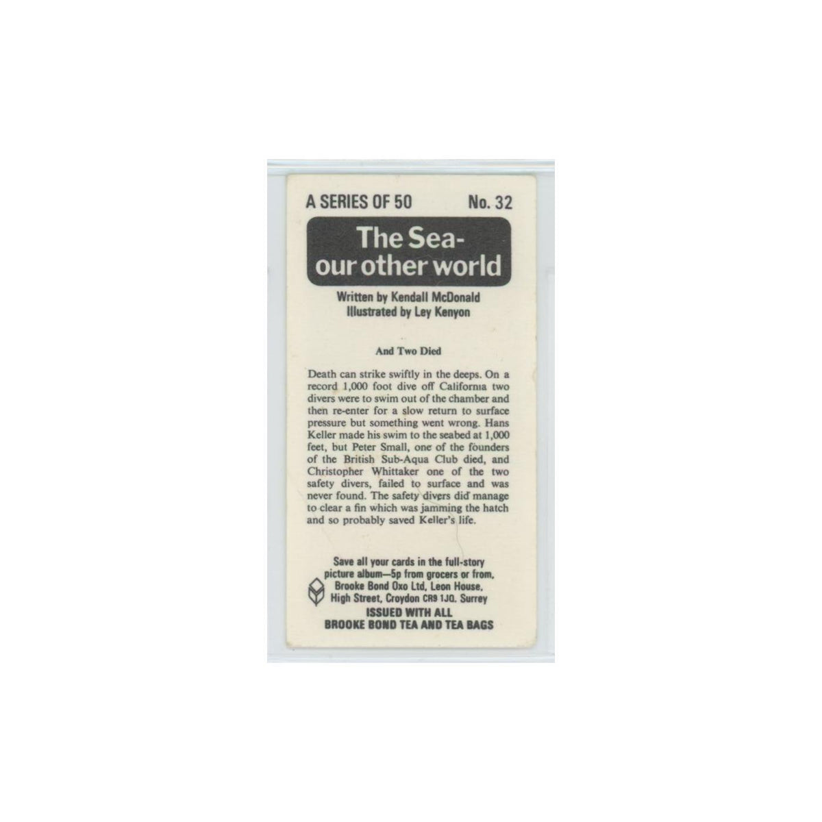 1974 Brooke Bond The Sea Our Other World And Two Died #32