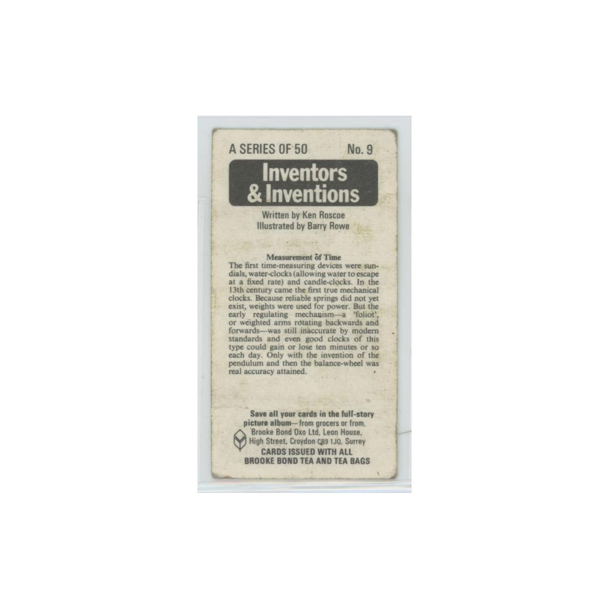 1975 Brooke Bond Inventors Inventions Measurment of Time #9