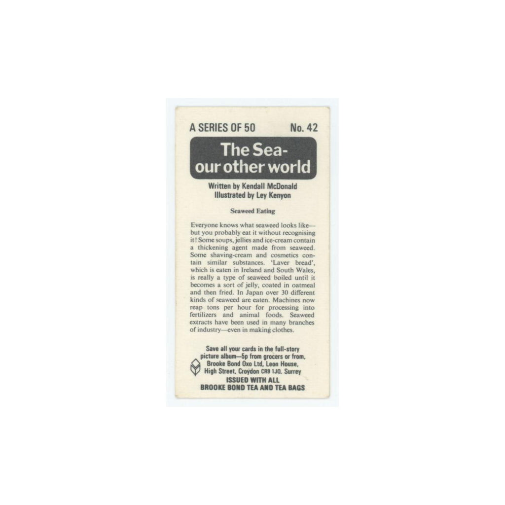 1974 Brooke Bond The Sea Our Other World Seaweed Eating #42