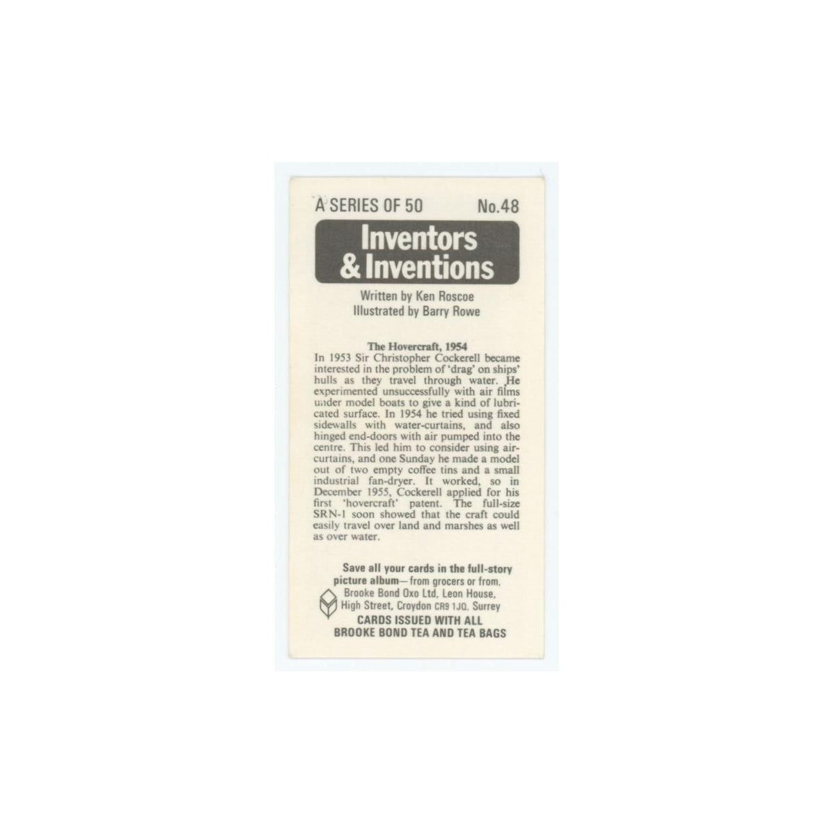 1975 Brooke Bond Inventors Inventions The Hovercraft #48