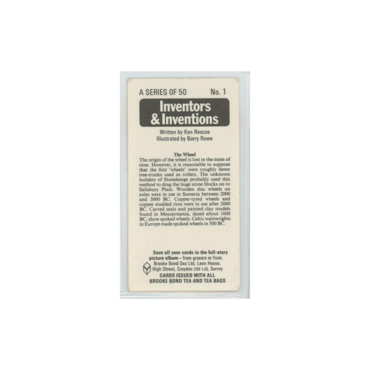 1975 Brooke Bond Inventors Inventions The Wheel #1