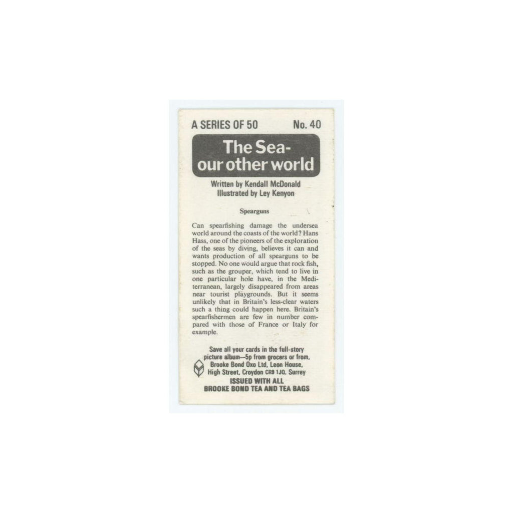 1974 Brooke Bond The Sea Our Other World Spearguns #40