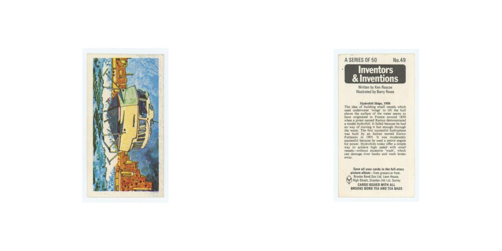 1975 Brooke Bond Inventors Inventions Hydrofoil Ships #49