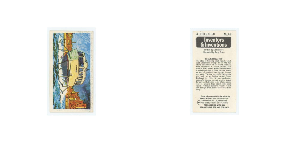 1975 Brooke Bond Inventors Inventions Hydrofoil Ships #49