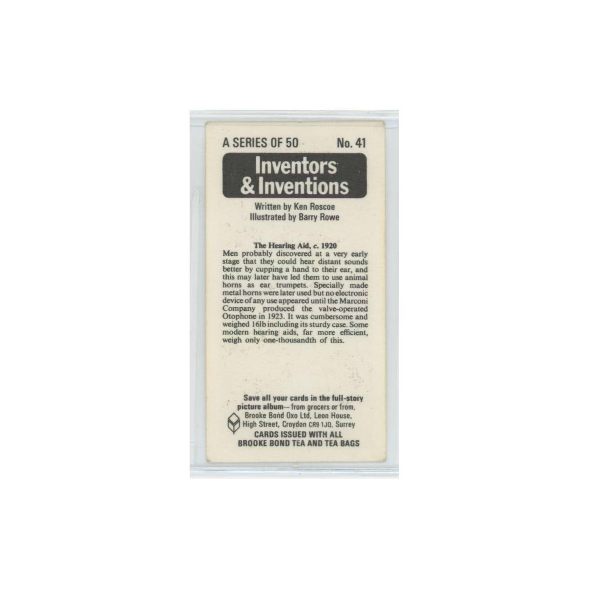 1975 Brooke Bond Inventors Inventions The Hearing Aid #41