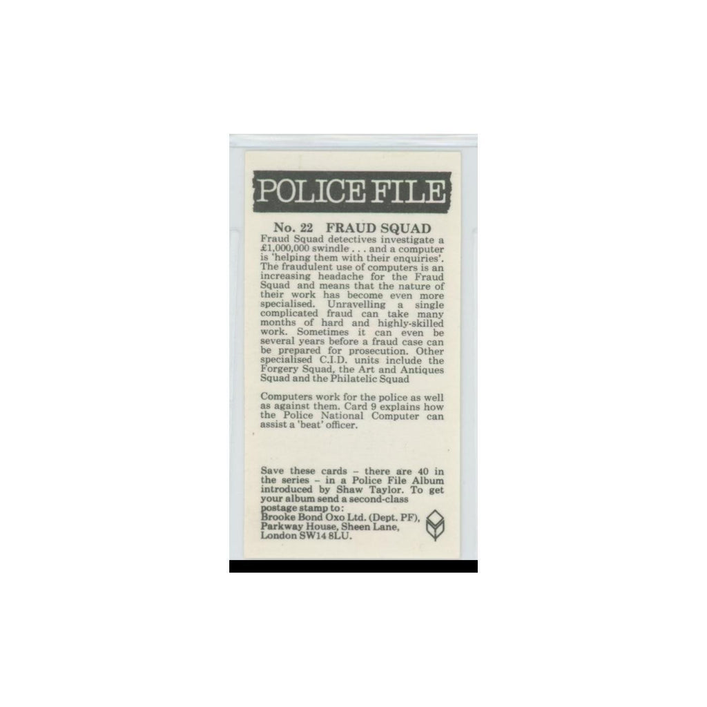 1977 Brooke Bond Police File Fraud Squad #22
