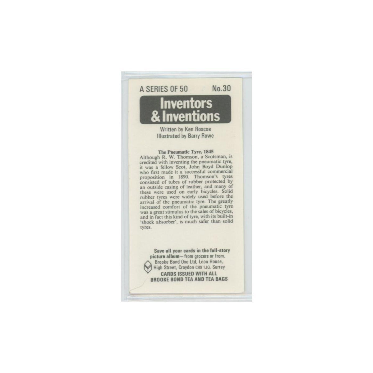 1975 Brooke Bond Inventors Inventions The Pneumatic Tyre #30