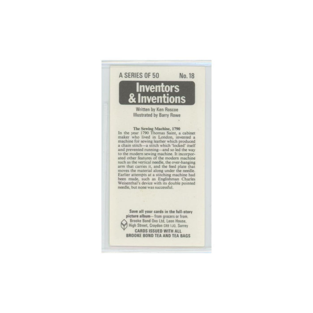 1975 Brooke Bond Inventors Inventions The Sewing Machine #18