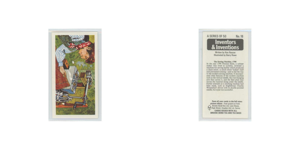 1975 Brooke Bond Inventors Inventions The Sewing Machine #18