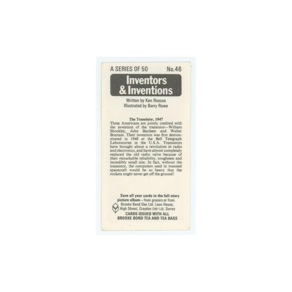 1975 Brooke Bond Inventors Inventions The Transistor #46