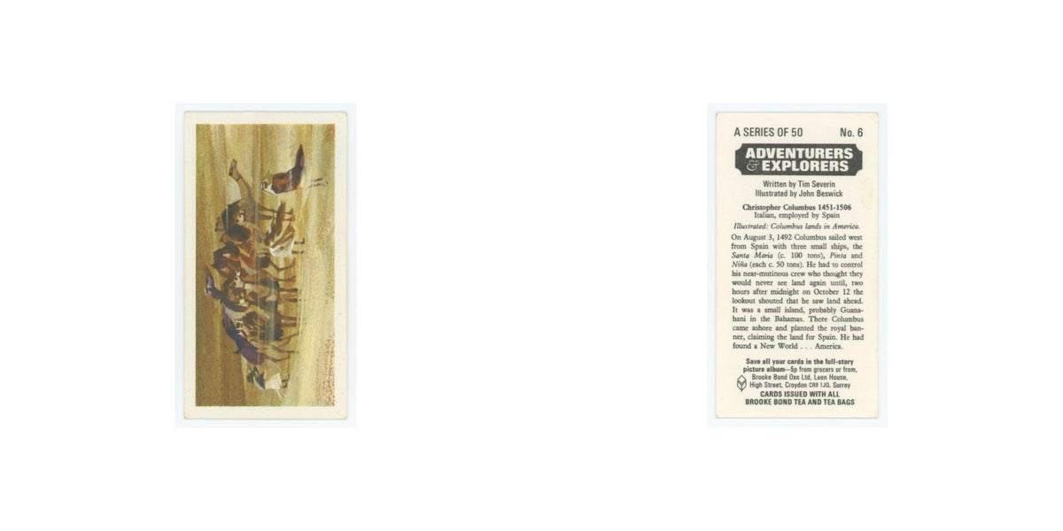 1973 Brooke Bond Adventurers Explorers Christopher Columbus #6