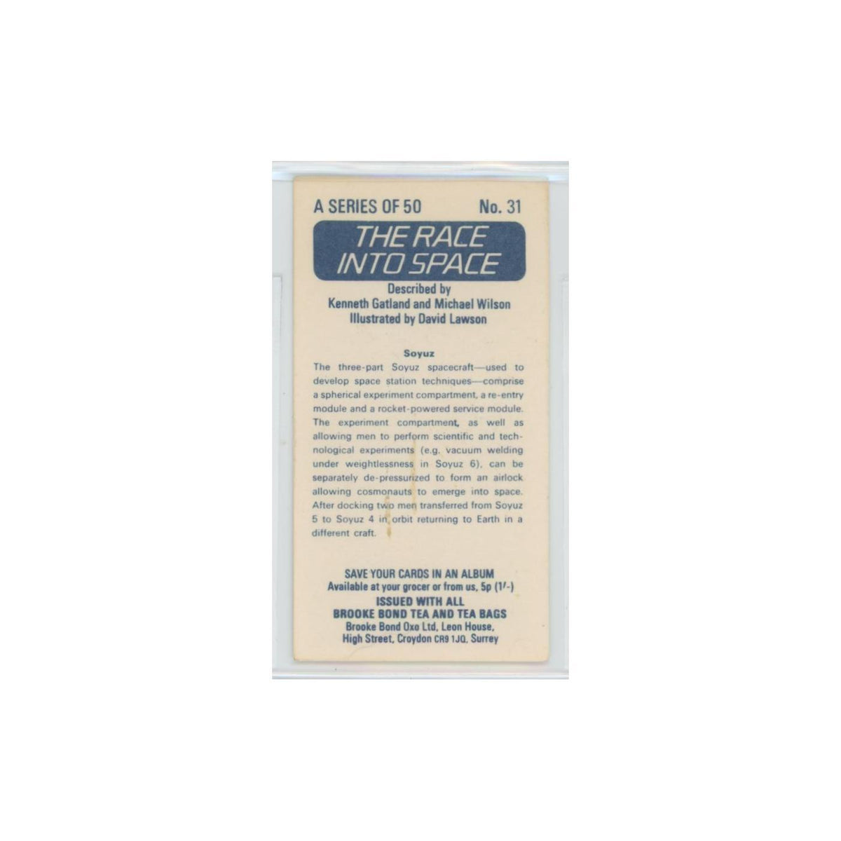 1971 Brooke Bond Race Into Space Soyuz #31