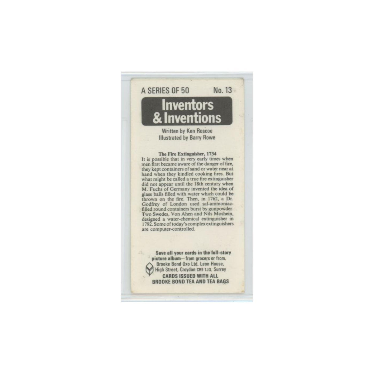 1975 Brooke Bond Inventors Inventions The Fire Extinguisher #13