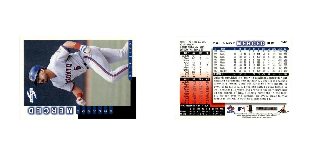 1998 Score Orlando Merced Baseball Cards #146