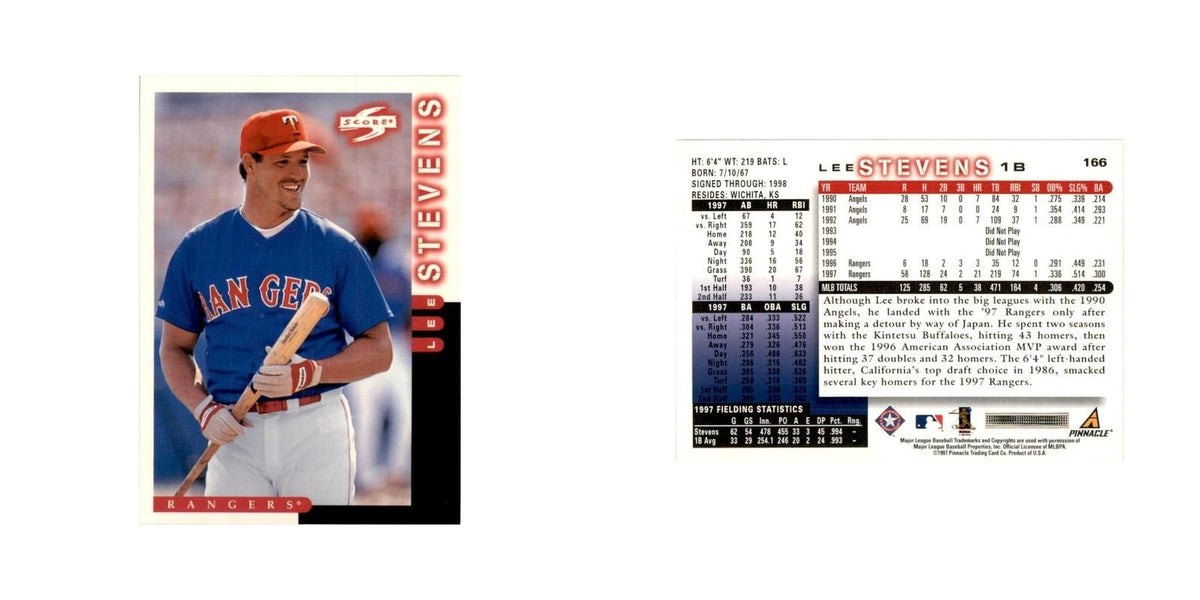1998 Score Lee Stevens Baseball Cards #166
