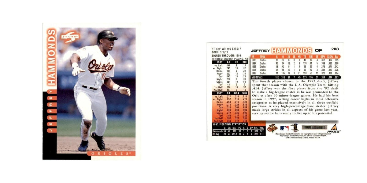1998 Score Jeffrey Hammonds Baseball Cards #208