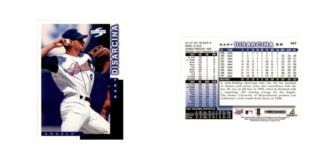 1998 Score Gary DiSarcina Baseball Cards #167
